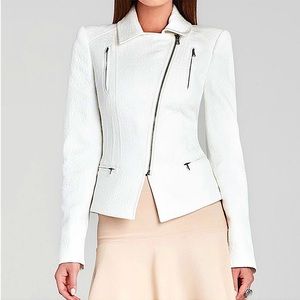 ❤️ BCBG Maxazria White Moto Jacket Size S